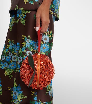 Orange Mini sequined crossbody bag | Alémais