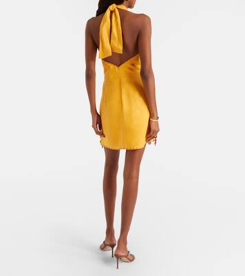 Veneta floral-appliqué linen minidress | Cala de la Cruz