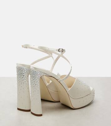 Karli embellished satin platform sandals | Jimmy Choo