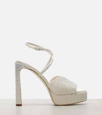 Karli embellished satin platform sandals | Jimmy Choo