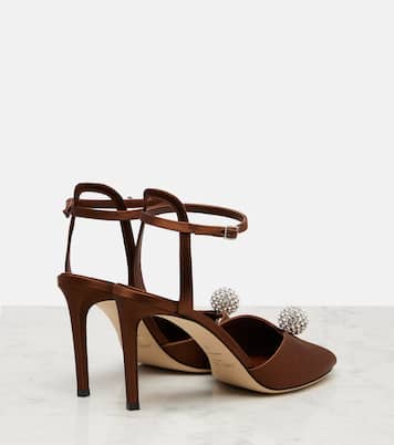 Sacora 85 satin peep-toe sandals | Jimmy Choo