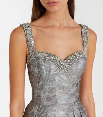 Robe longue Sterling en jacquard à cristaux | Rebecca Vallance