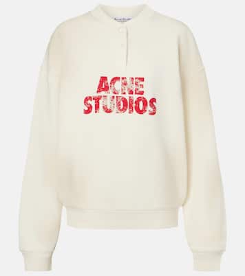Logo distressed cotton jersey sweatshirt | Acne Studios
