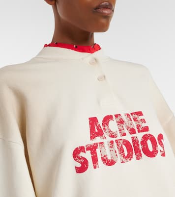 Logo distressed cotton jersey sweatshirt | Acne Studios