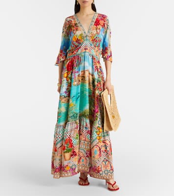 Embellished printed silk maxi dress | Camilla