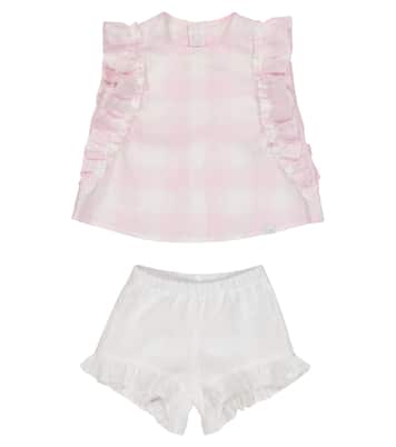 Bébé – Set top et culotte bloomer en lin | Il Gufo
