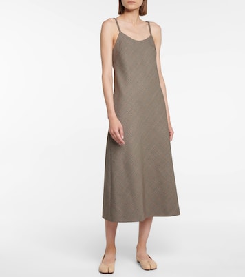 Abito midi in lana a quadri | Maison Margiela
