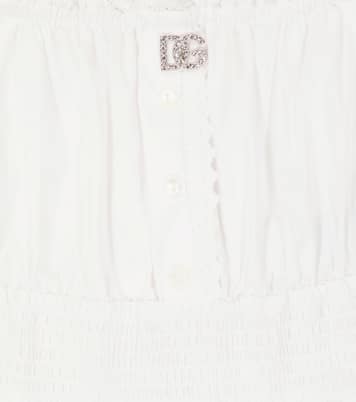 Top aus Baumwolle mit Lochspitze | Dolce&Gabbana Kids