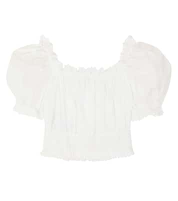 Top aus Baumwolle mit Lochspitze | Dolce&Gabbana Kids