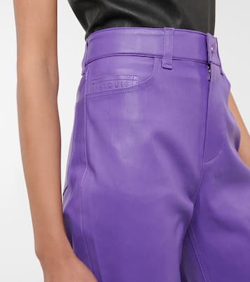 Pantalon droit Terry à taille haute en cuir | Stouls