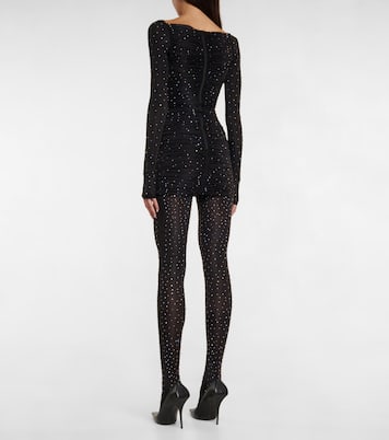 Crystal-embellished tights | Alex Perry