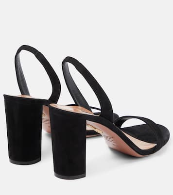 Slingback-Sandalen So Nude 85 aus Veloursleder | Aquazzura