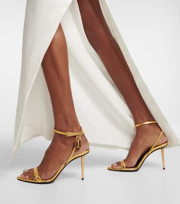 Sandalen Padlock aus Metallic-Leder | Tom Ford