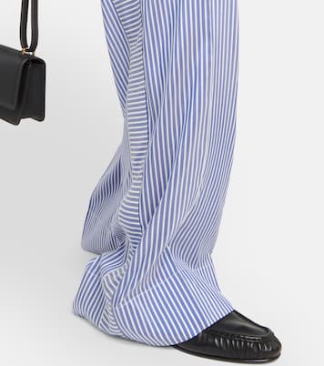 Pantaloni in seta a gamba larga a righe | Burberry