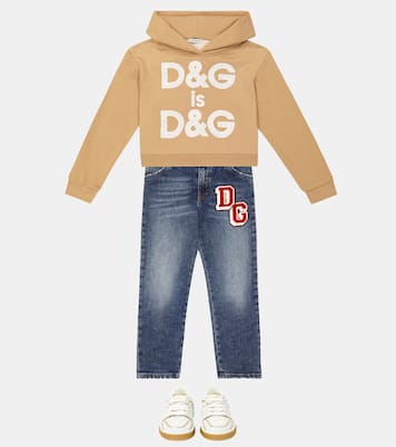Sudadera en mezcla de algodón con logo | Dolce&Gabbana Kids