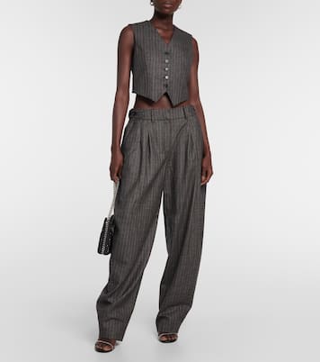 Pinstriped wool wide-leg pants | Stella McCartney