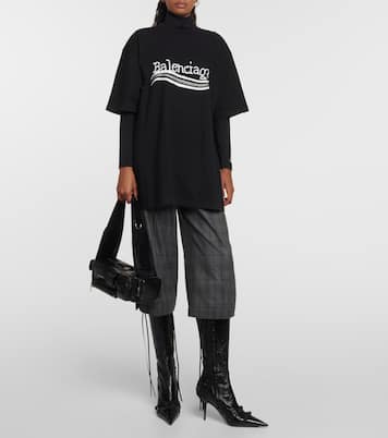 Camiseta en jersey de algodón con logo | Balenciaga