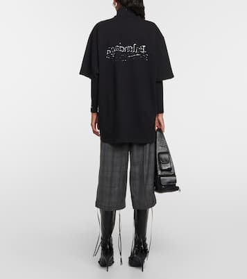 Camiseta en jersey de algodón con logo | Balenciaga