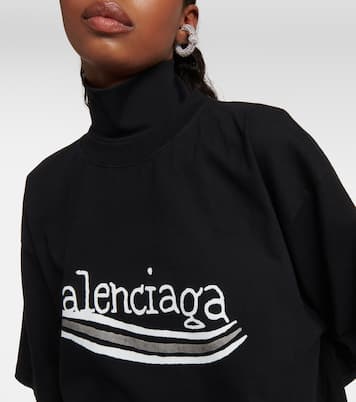 Camiseta en jersey de algodón con logo | Balenciaga