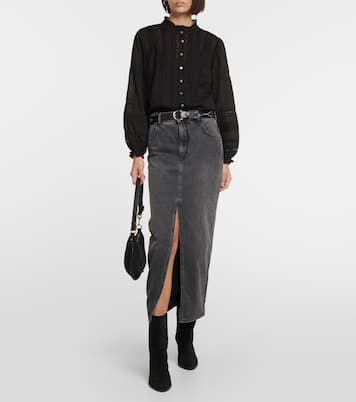 Romy lace-detail cotton top  | Velvet
