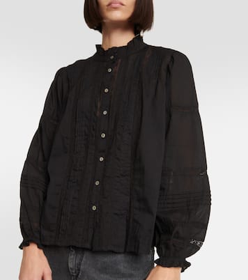 Romy lace-detail cotton top  | Velvet