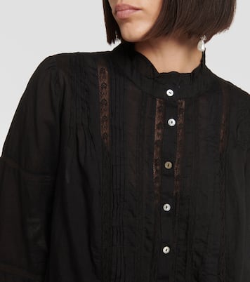 Romy lace-detail cotton top  | Velvet