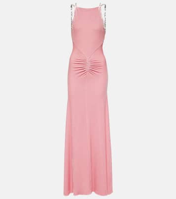 Embellished ruched velvet gown  | Rabanne