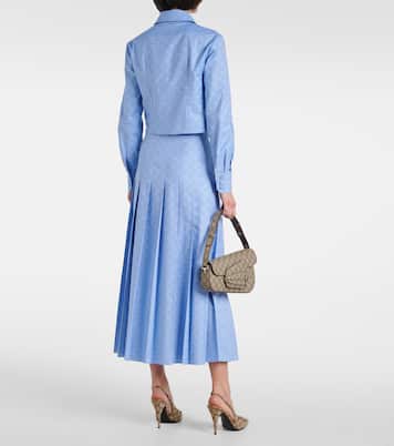Camisa oxford cropped de algodón con GG | Gucci