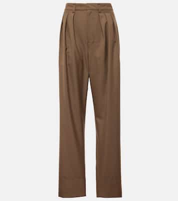 High-rise wool-blend straight pants | Lemaire