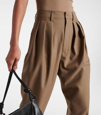 High-rise wool-blend straight pants | Lemaire