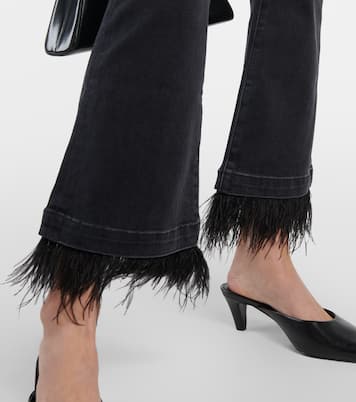High-Rise Flared Jeans Carson mit Federn | Veronica Beard