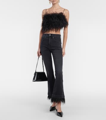 High-Rise Flared Jeans Carson mit Federn | Veronica Beard