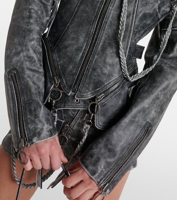 Chain-detail leather jacket | KNWLS