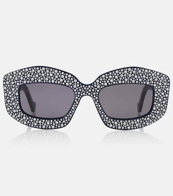 Pavé Screen embellished square sunglasses | Loewe