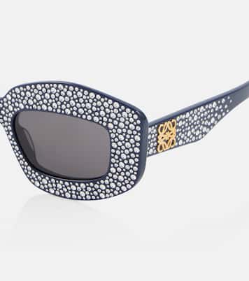 Pavé Screen embellished square sunglasses | Loewe