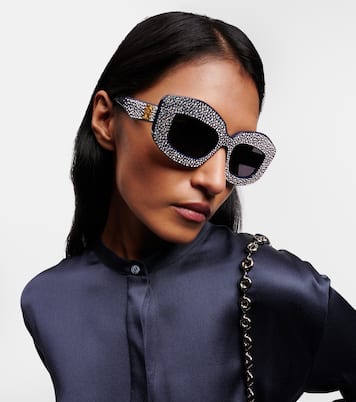 Pavé Screen embellished square sunglasses | Loewe