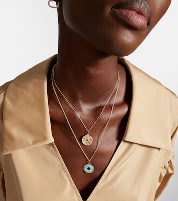 Collar con colgante The Universe Coin de oro de 14 ct con piedras | Sydney Evan