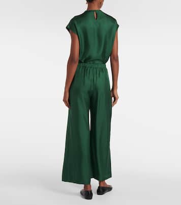 Weite Hose Isola aus Seiden-Twill | Asceno