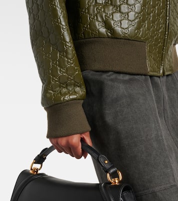 Bomberjacke GG aus Leder | Gucci