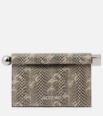 Rond Carré snake-effect leather clutch | Jacquemus