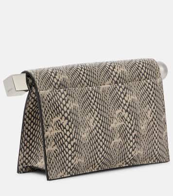 Rond Carré snake-effect leather clutch | Jacquemus