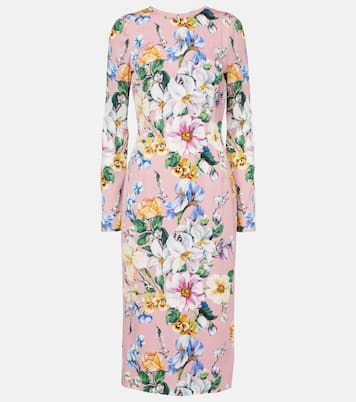 Floral silk-blend midi dress | Dolce&Gabbana