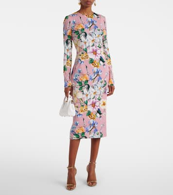 Floral silk-blend midi dress | Dolce&Gabbana