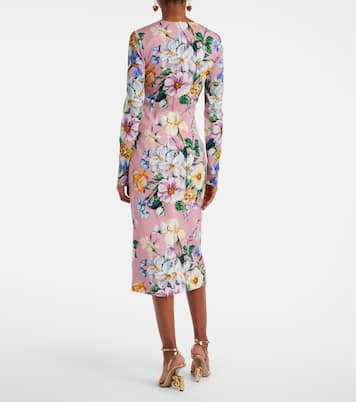 Floral silk-blend midi dress | Dolce&Gabbana