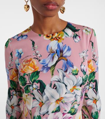 Floral silk-blend midi dress | Dolce&Gabbana