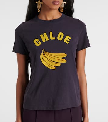 Camiseta de jersey de algodón con logo | Chloé