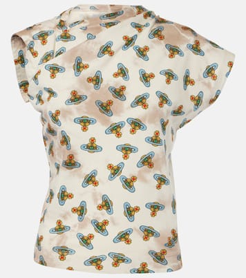 Hebo Orb printed draped cotton top  | Vivienne Westwood