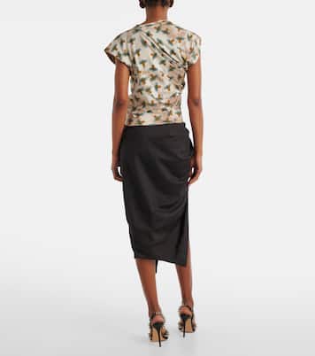 Hebo Orb printed draped cotton top  | Vivienne Westwood