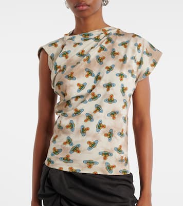 Hebo Orb printed draped cotton top  | Vivienne Westwood
