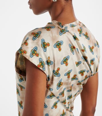 Hebo Orb printed draped cotton top  | Vivienne Westwood